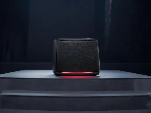Portable PA speaker on stage